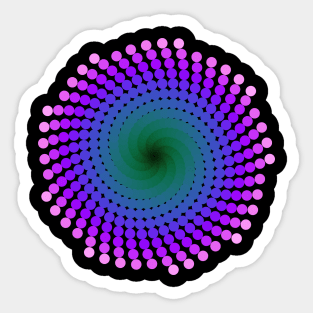 Whirlpool Spiral | Light Nebula Pink Blue Green Sticker